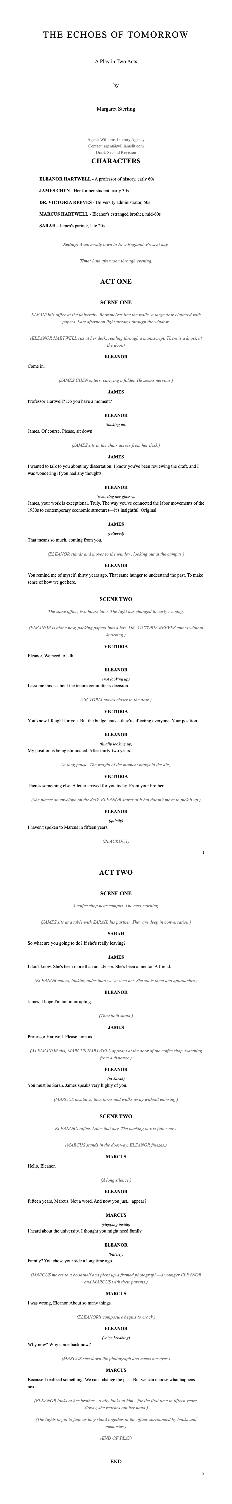 Classic theatre script